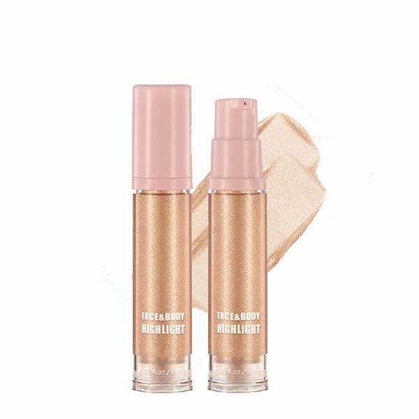 Liquid Highlighter Makeup, Face Body Shimmer Oil Long Lasting Smooth Liquid Contour Shimmer Highlighte,Lightweight Highlighter Makeup Stick, Highlighter Luminizer for Face Body Glitter Glow Cosmetic