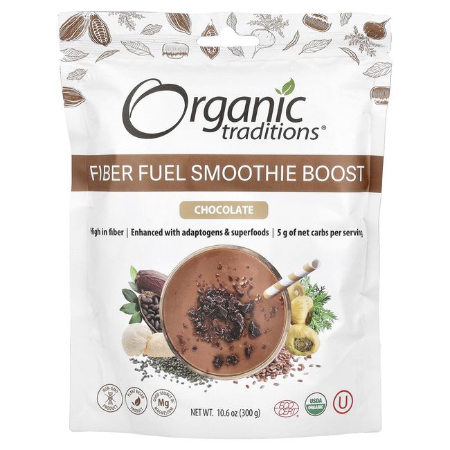 Fiber Fuel Smoothie Boost, Chocolate, 10.6 oz (300 g)