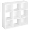 ClosetMaid 9 Cube Wood Stackable Open Bookcase Display Shelf Organizer, White