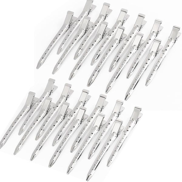 EnteBill Haarspangen, Haarclips Alligator Clips Haarklammern Friseurbedarf für Damen Mädchen Haarstyling,Silber EnteBill friseur Haarspangen,8.5CM Haar Klammer (silvery)