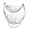 2 Tier Chrome Swinging Fruit Vegetable Bowl Basket Rack Storage Stand