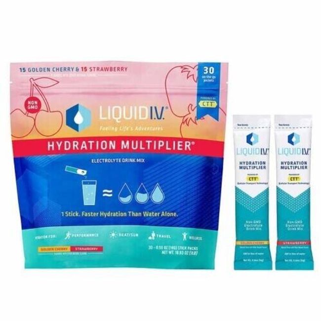 Liquid I.V. Hydration Multiplier 30 Individual Serving Stick Packs in Resealable