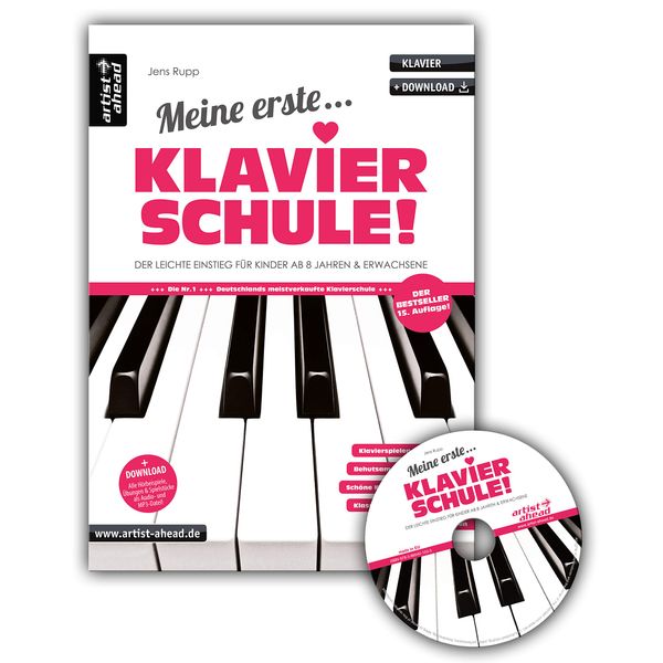 Meine erste Klavierschule inkl. Audio-CD! Der leichte Einstieg für Kinder ab 8 Jahren, Jugendliche & erwachsene Wiedereinsteiger (inkl. CD & Download). Lehrbuch für Piano. Klavierstücke. Klaviernoten.