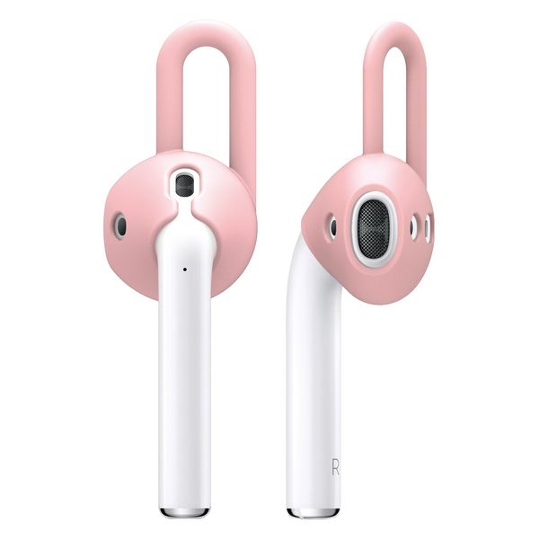 elago AirPods 対応 イヤーピース 落下防止 アクセサリー イヤフォン カバー イヤーフック イヤホン ホルダー 2セット （Sサイズ/Lサイズ） EAR PADS [ Apple AirPods1 / AirPods2 Wireless Charging Case 対応 エアーポッズ ] ラブリーピンク