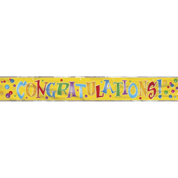 Unique Party 90006LF - 12ft Foil Congratulations Banner