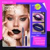 Likesing Pack of 6 Lipstick 3-in-1 Eyeliner Black Set Lipstick 24 Hours Hold Lip Gloss Eyeshadow Pencil Lip Liner Waterproof Long Lasting Lip Balm Eyeshadow Pen Eye Makeup Women