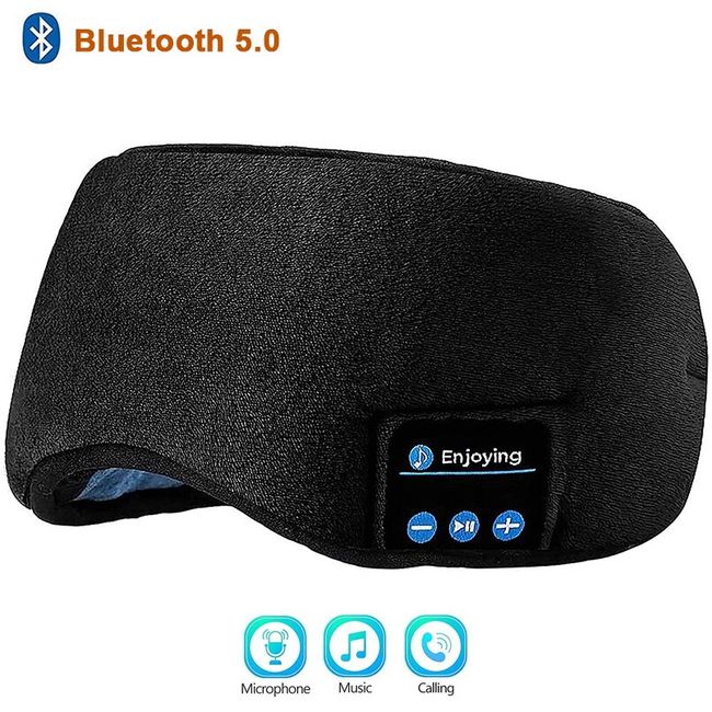 Sleep Headphones Breathable Bluetooth 5.0 Headband Sleeping  Headphones,Bluetooth 5.0 Wireless Music Eye Mask,for Side Sleepers Women  Men Office Gadgets Unique Gifts,with Adjustable Strap/Blue 