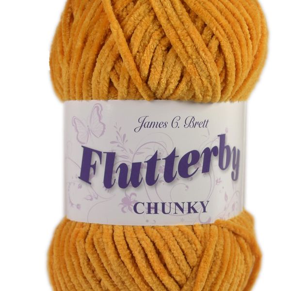 James C Brett Flutterby Chunky 100g Knitting Yarn - B51 Mustard Yellow