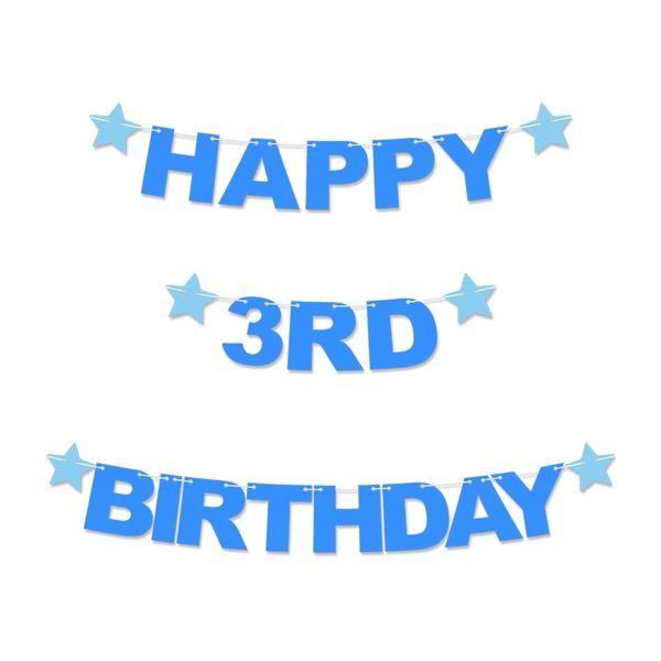 Happy 3rd Birthday Customisable Recyclable Card Party Bunting