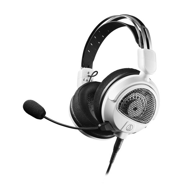 Audio-Technica ATH-GDL3 WH Gaming Headset/Open/PC/PS4/PS5/Switch/Xbox One/Detachable Microphone/3.5mm Stereo 4-Pole Mini Plug/White