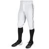 CHAMPRO boys Pipe Triple Crown Polyester Knicker with Braid, White, Black Pipe, Small US