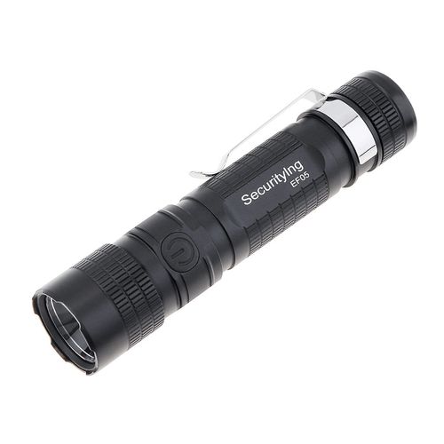 SecurityIng EF05 USB-C Rechargeable Magnetic EDC Flashlight, 887 Lumens 5 Modes Zoomable IPX-6 Water-Resistant Mini LED Torch with Clip, USB Cord, Lanyard, Power Indicator (Battery Not Included)