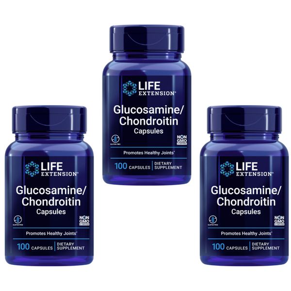 3PACK Life Extension Glucosamine Chondroitin for Healthy Joints Cartilage 100Cap