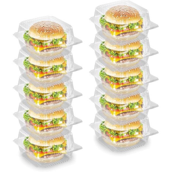 [240 Count] 5" Containers Clear Hinged Plastic Food Take Out To-Go/Clamshell