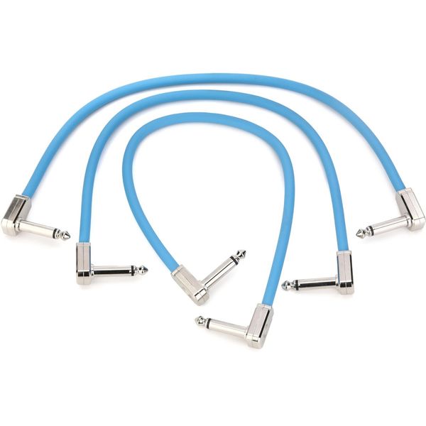 Ernie Ball Flex Patch Cable - 12 inches, Blue, 3-pack