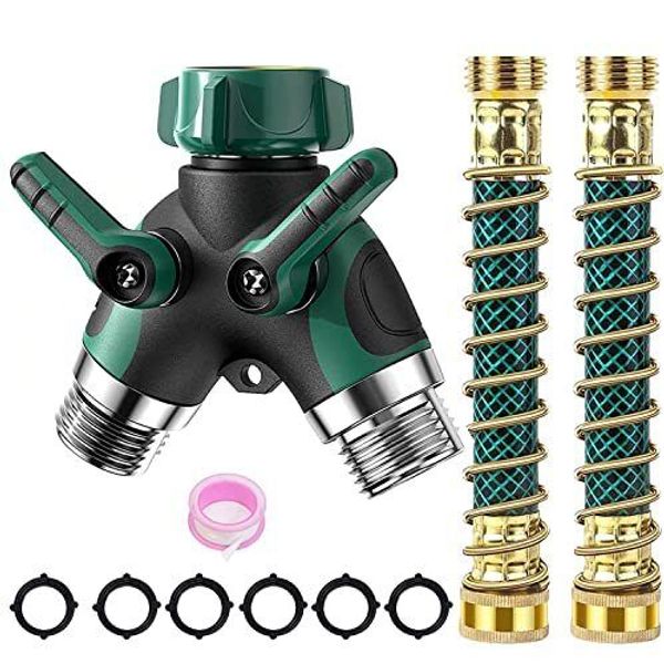 KLMNDUO Garden Hose Splitter 2 Way Heavy Duty, 3/4" Water Splitter Y Way