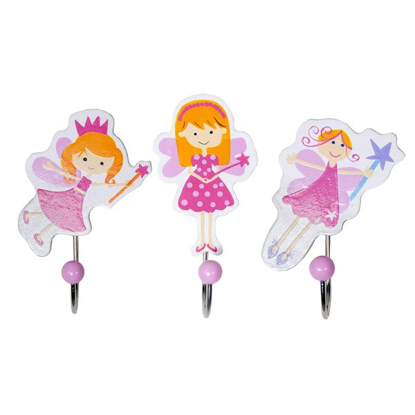 Mousehouse Gifts Set of Three Children's Coat Hooks for Bedroom or Baby Nursery (Fairy)