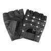Mil-Tec Biker Fingerless Leather Gloves with Studs, m