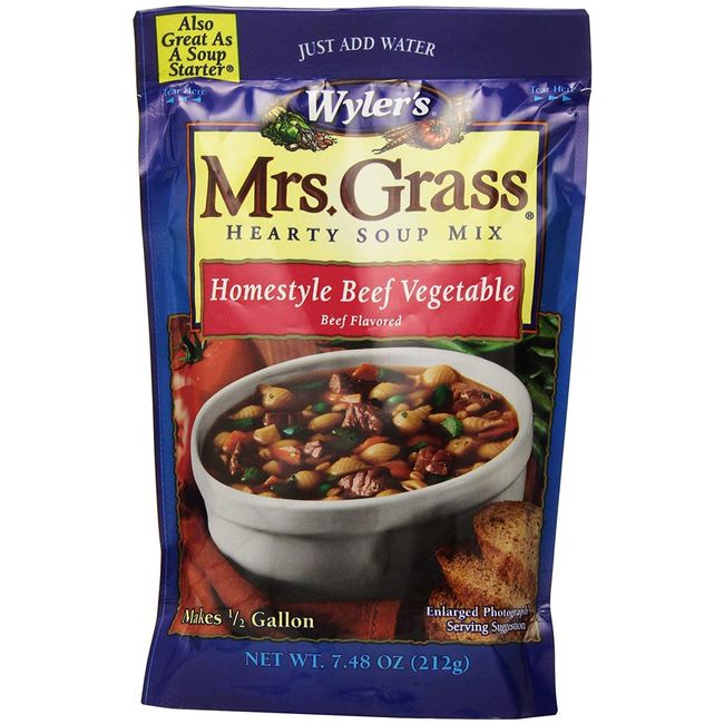 Mrs. Grass Homestyle Beef Vegetable Soup Mix, 7.48 Ounce (Pack of 3)