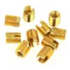 Nikou Threaded Insert Nuts-50Pcs Threaded Inserts, Self-tapping Inserts Brass Tone Thread Slotted Inserts Round Repair Thread Assortment Fasteners Tool