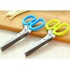 SZB Scissors Scissors Kitchen Scissors 5 Rows Shredder Scissors Secrets 5 Blade Multifunctional Scissors Vegetable Cutter (Blue)
