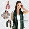 Basic Sense Scottish Tartan Satin Striped Scarf, Beige