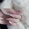 24 pcs Long Nail Tips, Dragonfly Nails, Snowflake Fake Nails, Girls Party, Amusement Park, Fireworks Festival Nail