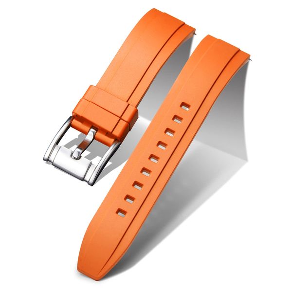 BINLUN Quick Release Silicone Watch Strap Replacement Rubber Watch Band 18mm 19mm 20mm 21mm 22mm 24mm Smartwatch Straps for Men and Women Waterproof Sport Watchbands (22mm, Orange)