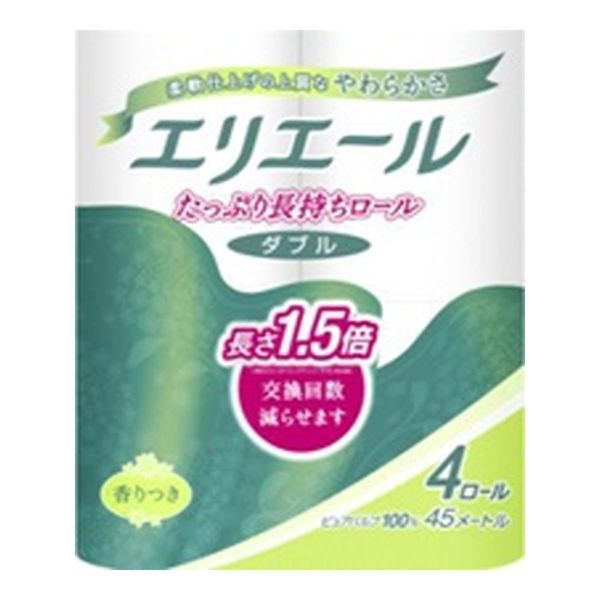 Daio Paper Elleair Compact Double Toilet Tissue, 4 Rolls