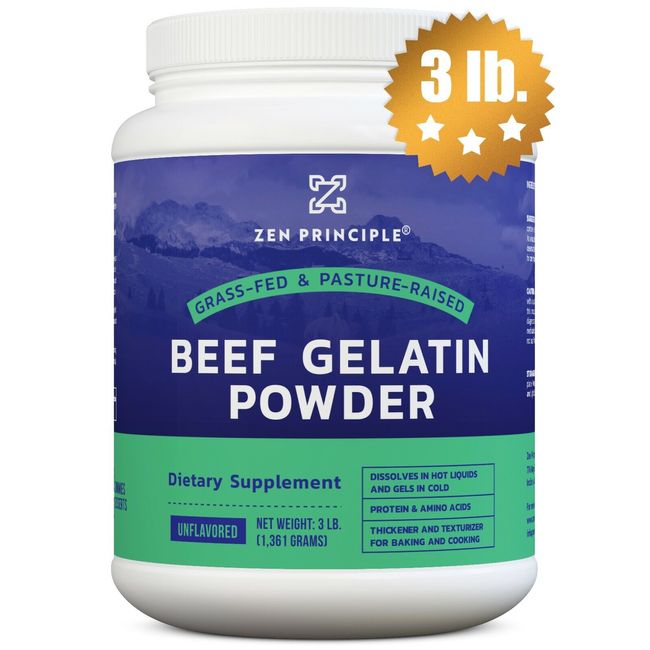 Grass-Fed Gelatin Powder, 3 lb. Cooking and Baking. Gummies Desserts.