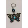 Hardware for You LTD Blue Butterfly Beaded Open Work Key Ring
