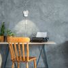 MiniSun Modern White and Chrome Single Adjustable Wall Spotlight with Practical Plug, Cable and Switch