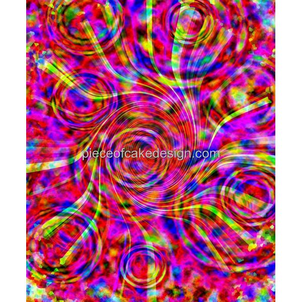 2" ~ Rainbow Tie Dye Hippie 1960s Background Birthday ~ Edible Cake/Cupcake Topper!!!