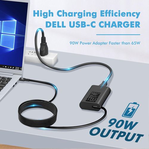 90W USB C Laptop Charger Replacement for Dell XPS 13 15 17, Latitude 5520 5530 5540 5550 5400 5450 5440 5430 5420 5320, Latitude 3420 3450 3520 3550 7320 7420, Precision 3540 5550