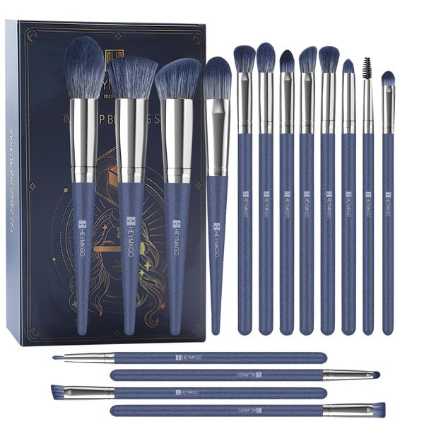 HEYMKGO Makeup Brush Set, 16 Pcs Makeup Brushes Professional Make Up Brushes Kit for Foundation Eyeshadow Eyeliner Blush, Blending Concealer Make-up Brush Pack for Women Birthday Xmas Valentine