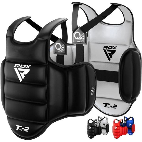 RDX Körperschutz Kampfsport, SATRA Genehmigt, Reversible Kickboxen Bauchschutz, MMA Boxen Muay Thai Body Protector, Karate Kampfweste, Körperschutzweste Taekwondo Brustschutz Körperpanzer Chest Guard