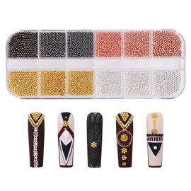 12 grids/set rhinestones caviar nail art