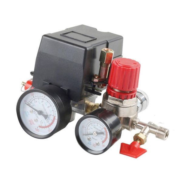 Xsdjasd Air Compressor Pressure Switch Air Compressor Switch 90-120PSI 4 Port Safety Valve Air Compressor