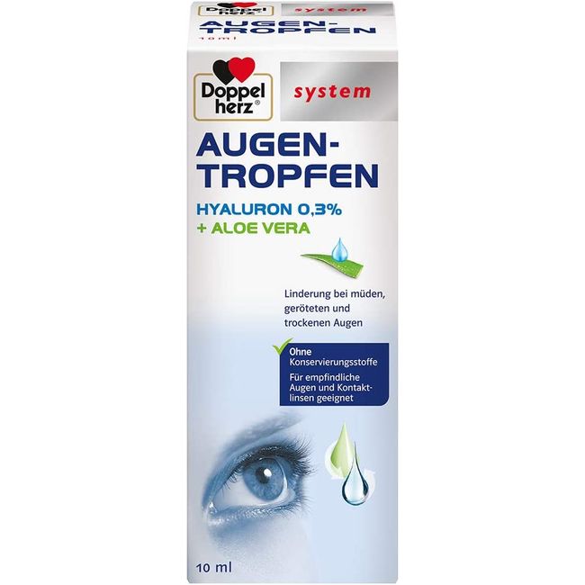 Doppelherz System Eye Drops Hyaluron 0.3% + Aloe Vera - Relief from ...