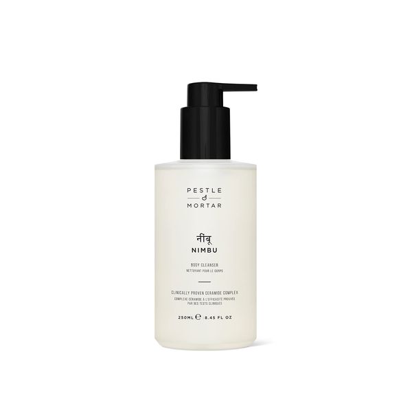 Pestle & Mortar Nimbu Body Wash, with Sweet Almond Oil and Ceramide-enriched, fresh Citrus Scent, Moisturizing and Hydrating Body Cleanser, Skin Nourishing, SLS Free Shower Gel 250ml