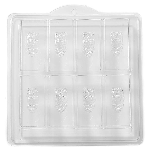 8 Cavity Owl Embossed On Rectangle Soap/Bath Bomb Mould Mold H02