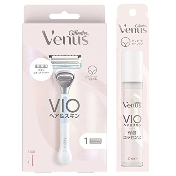 Gillette Venus VIO Hair &amp; Skin Women&#39;s Razor (with 1 replacement blade) + Moisturizing Essence 50mL Set