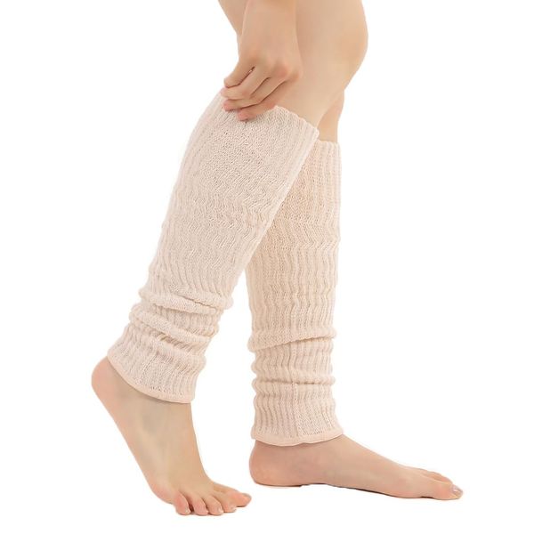 Made in Japan Silk & Cotton Leg Warmers 20.5 inches (52 cm) Length One Size Fits All (Unisex) Beige SL52-14