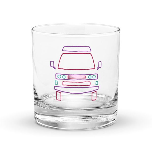GoWesty Rollyn Friendly Face Vanagon Camper Van Inspired Rocks Glass