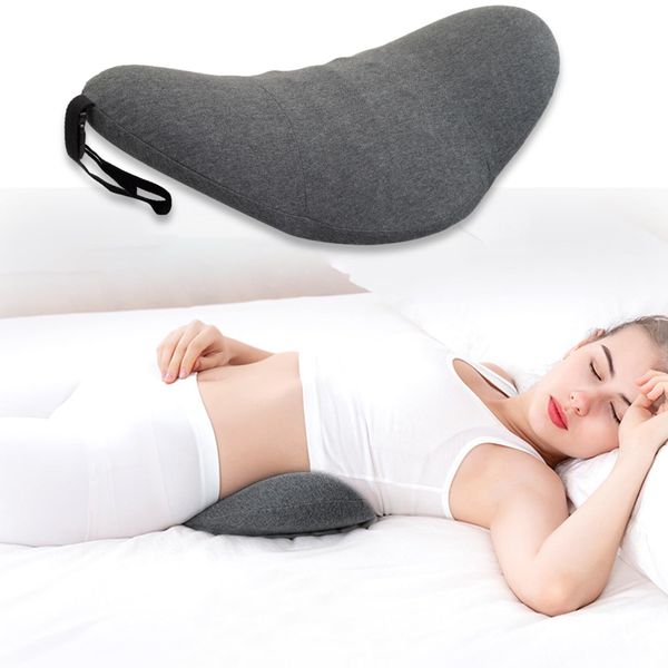 Lumbar Back Support Pillow, Pregnancy Sleeping Waist Pillow, Lumbar Support Pillow Cushion Relieve Sciatica Pain Relief, Suit for Bed Sofa Car Seat Chair, Support Ergonomic Memory Foam Cushion