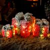 Marco Paul Light Up Present Boxes - Christmas Timer Function, 3 Parcel Lights with Batteries, Bows, Red Gift Boxes for Christmas Tree Indoor