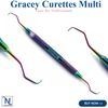 7Pcs Dental Gracey Curettes Subgingival Calculus Removal Scaler Lab Multi Colour