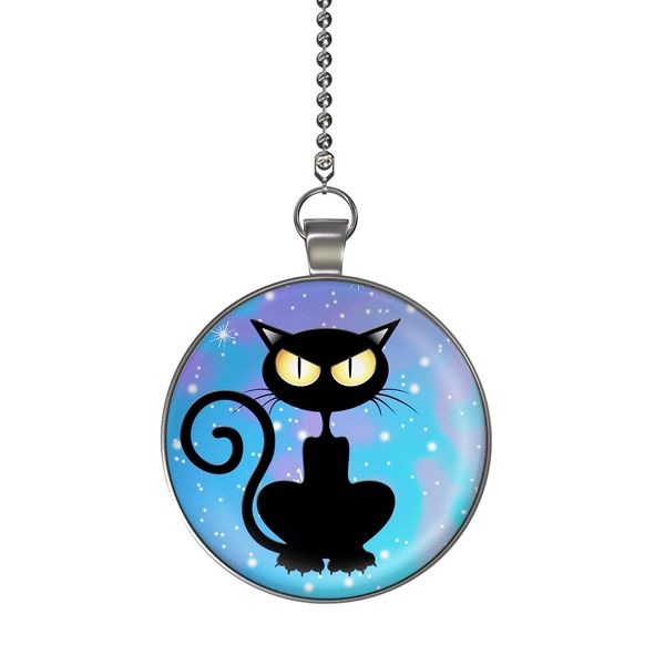 Gotham Decor Bright Eyed Retro Cat Ceiling Fan and Light Pull Chain Pendant