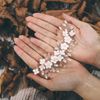 Edary Bride Wedding Hair Vine Silver Flower Headband Headpiece Wedding Crystal Hair Piece Bridal Rhinestone Hair Accessories for Women and Girls