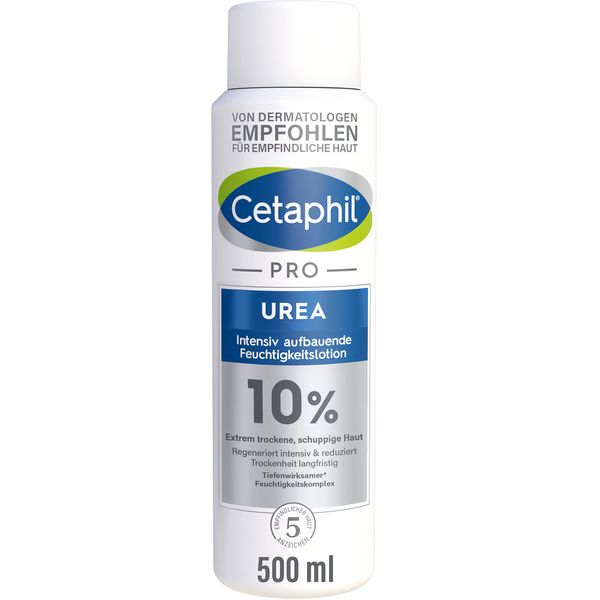 CETAPHIL PRO Urea 10% Intensiv aufbauende Feuchtigkeitslotion, 500ml, Für extrem trockene, schuppige Haut am Körper, Regeneriert intensiv & reduziert Trockenheit langfristig, Mit Lipiden und 10% Urea